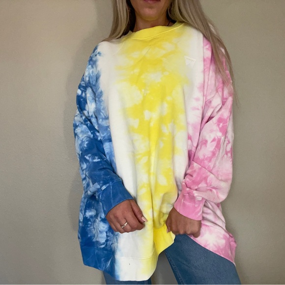 NWT Wrangler crewneck color block tie-dye sweatshirt - Picture 4 of 6